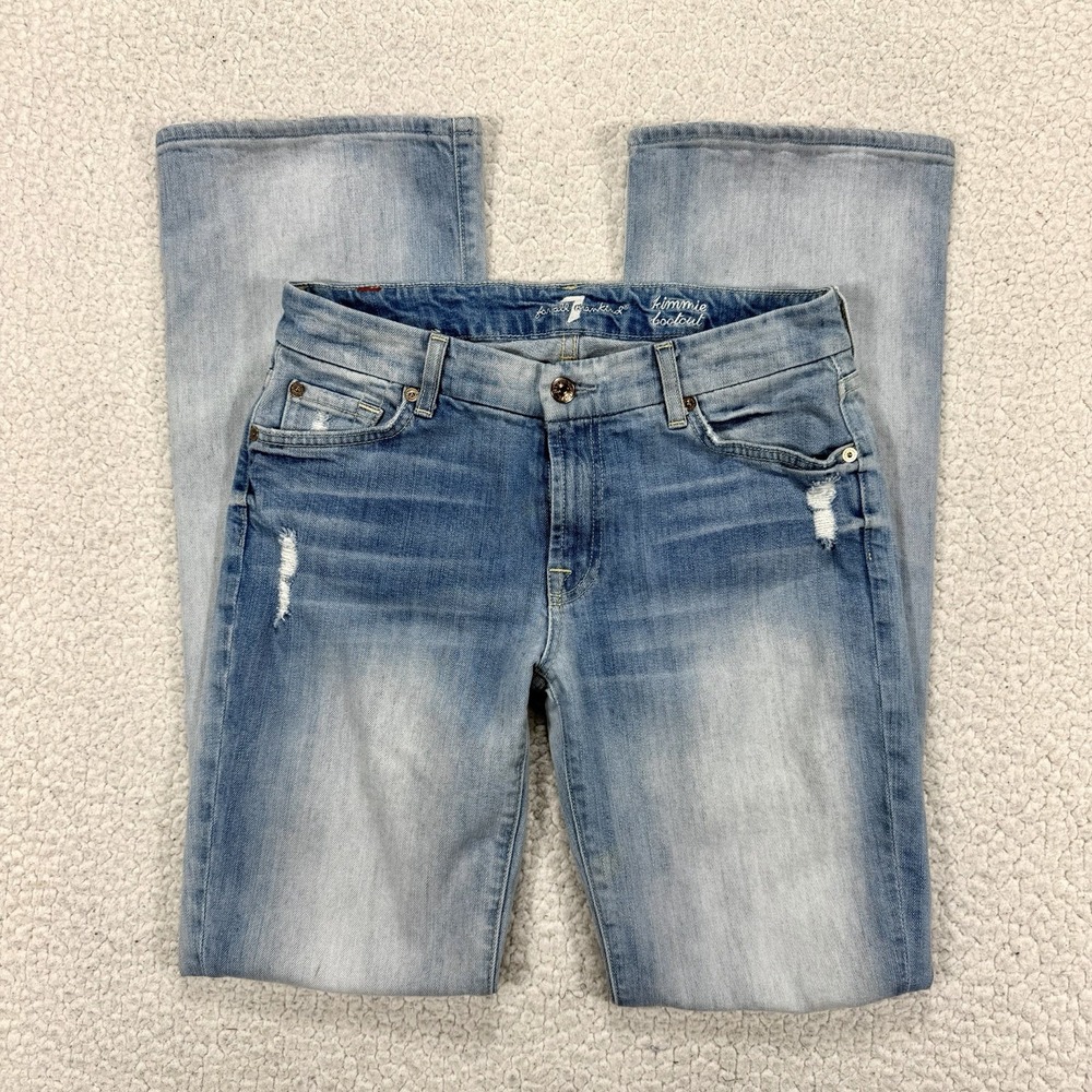 7 For All Mankind Kimmie Bootcut Jeans Women's 28 (28x31.5) USA Western Boho Y2K